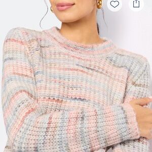 Lush “Delilah Spacedye” Sweater, Pastel Knit Women's Medium